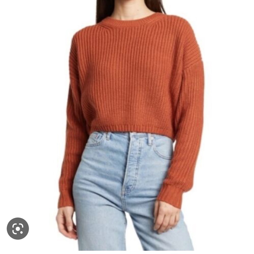 Eloise rust crew neck sweater basic minimalist